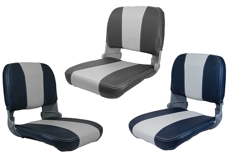 SS48 PADDED FOLDING BOAT SEAT - DARK BLUE/OFF WHITE JPW2764