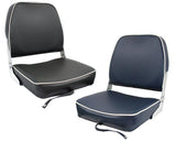 SC40 FOLDING PADDED BOAT SEAT - DARK BLUE/OFF WHITE PIPING JPW2786