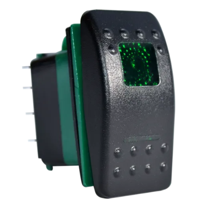ROCKER SWITCH (ON)-OFF SPST 3PIN GREEN EA-RS-02