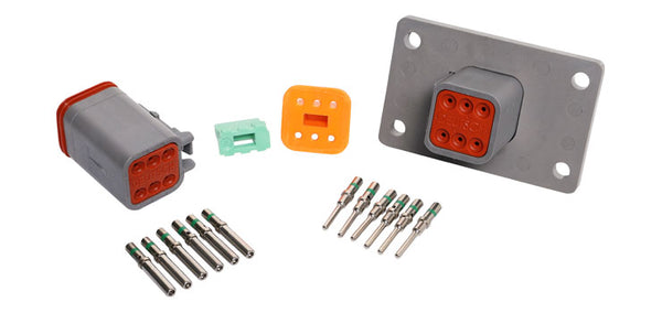 DT6-1-L012 6-PIN 13A IP68 WEATHERPROOF FLANGE MOUNT CONNECTOR PM7886