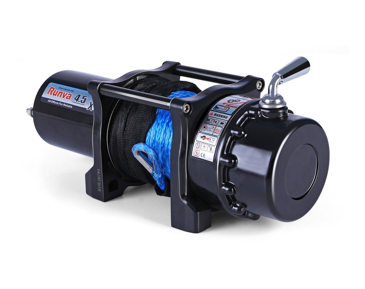 RUNVA ELECTRIC TRAILER WINCH 4.5X 12V WITH SYNTHETIC ROPE JPW6456