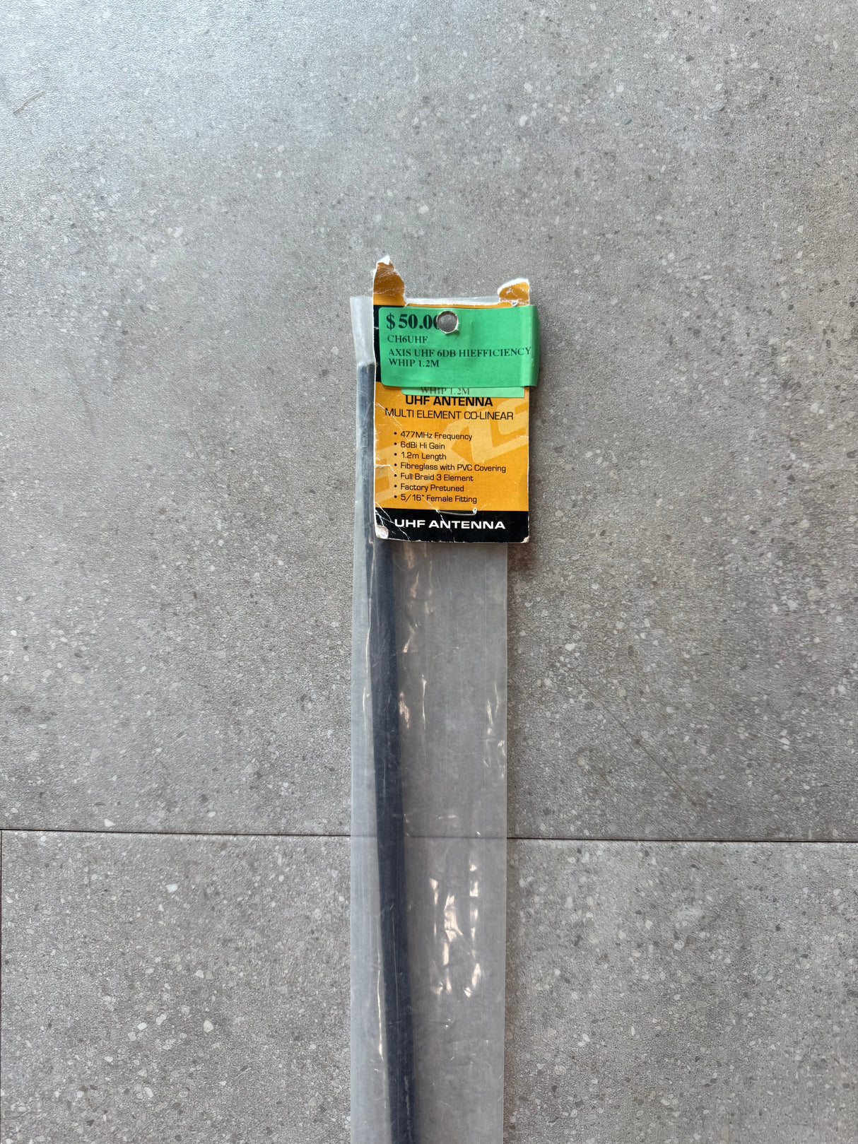 AXIS UHF 6DB HIEFFICIENCY WHIP 1.2M CH6UHF