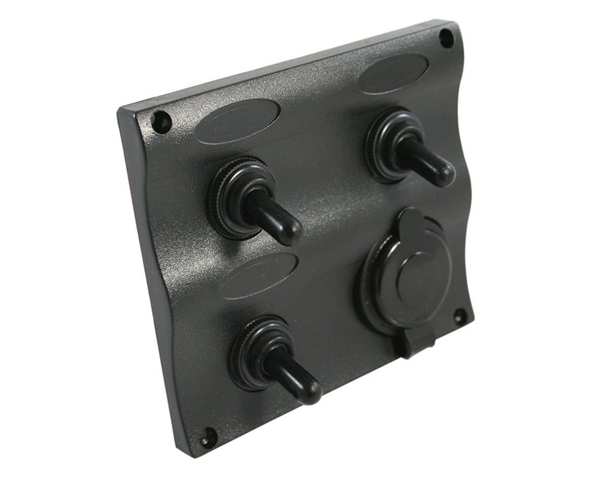 WATER RESISTANT WAVE SWITCH PANEL 3 GANG WITH CIG SOCKET JPW12955