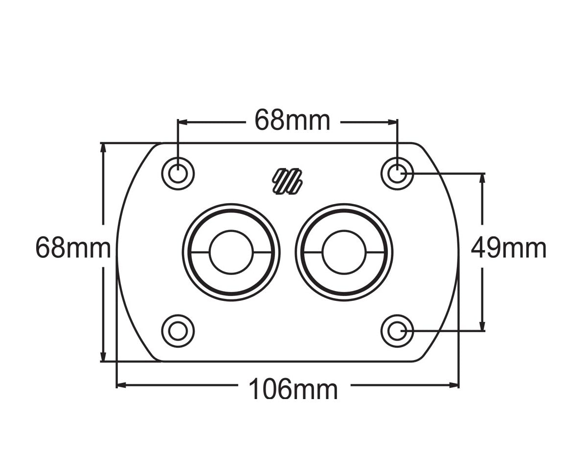 BULKHEAD R8B THRU HULL KIT - BLACK FLANGE U41299