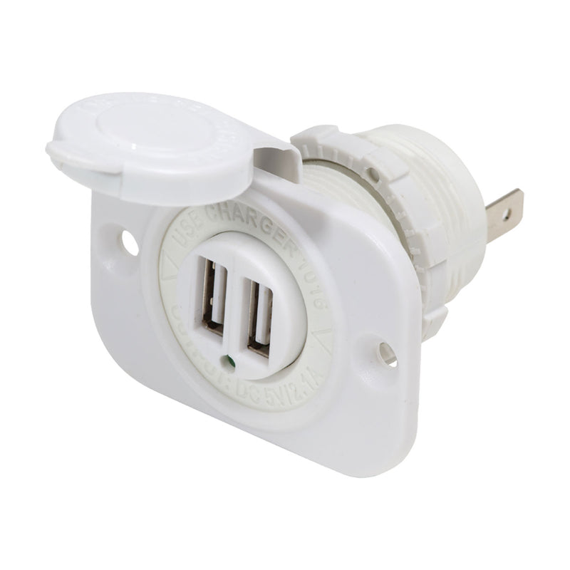 BLUE SEA 12/24V DUAL USB 2.1A CHARGER BULK WHITE BS-1016200