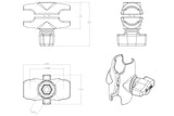 SHORT DOUBLE SOCKET ARM B SIZE RAM-B-201U-A