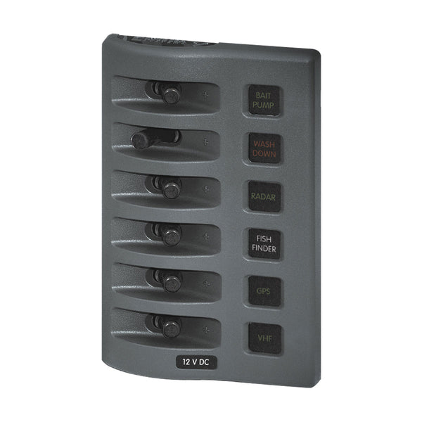 6 POS GRAY SWITCH PANEL BLUE SEA BS-4307