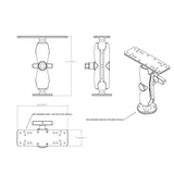 LARGE UNIVERSAL MOUNT W PLATES RAM-111U