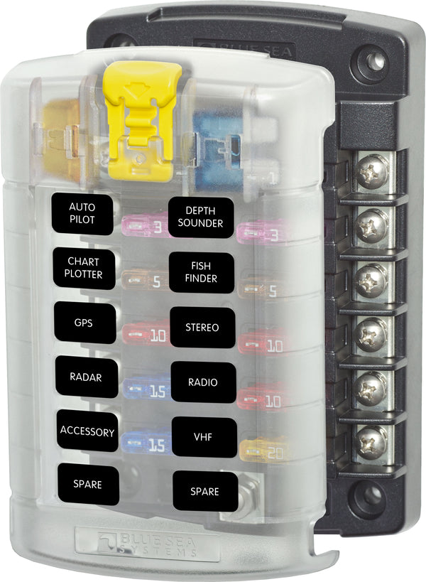 ST BLADE FUSE BLOCK - 12 CIRCUITS WITH COVER BS-5029