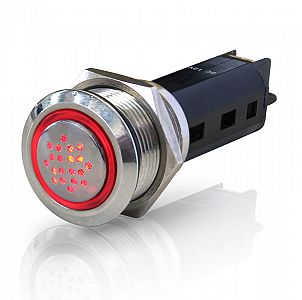 STAINLESS STEEL BUZZERS WITH LED RING 12V, RED 8HG958456001
