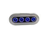 4 GANG WATER RESISTANT SWITCH PANELS WITH BLUE LED ON/OFF SWITCHES JPW12915
