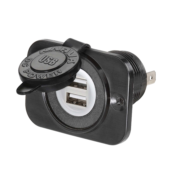 DUAL USB SOCKET FLUSH MOUNT BLACK  81134BL