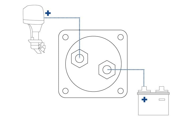 SINGLE BATTERY ISOLATOR SWITCH WITH REMOVABLE KNOB JPW6135